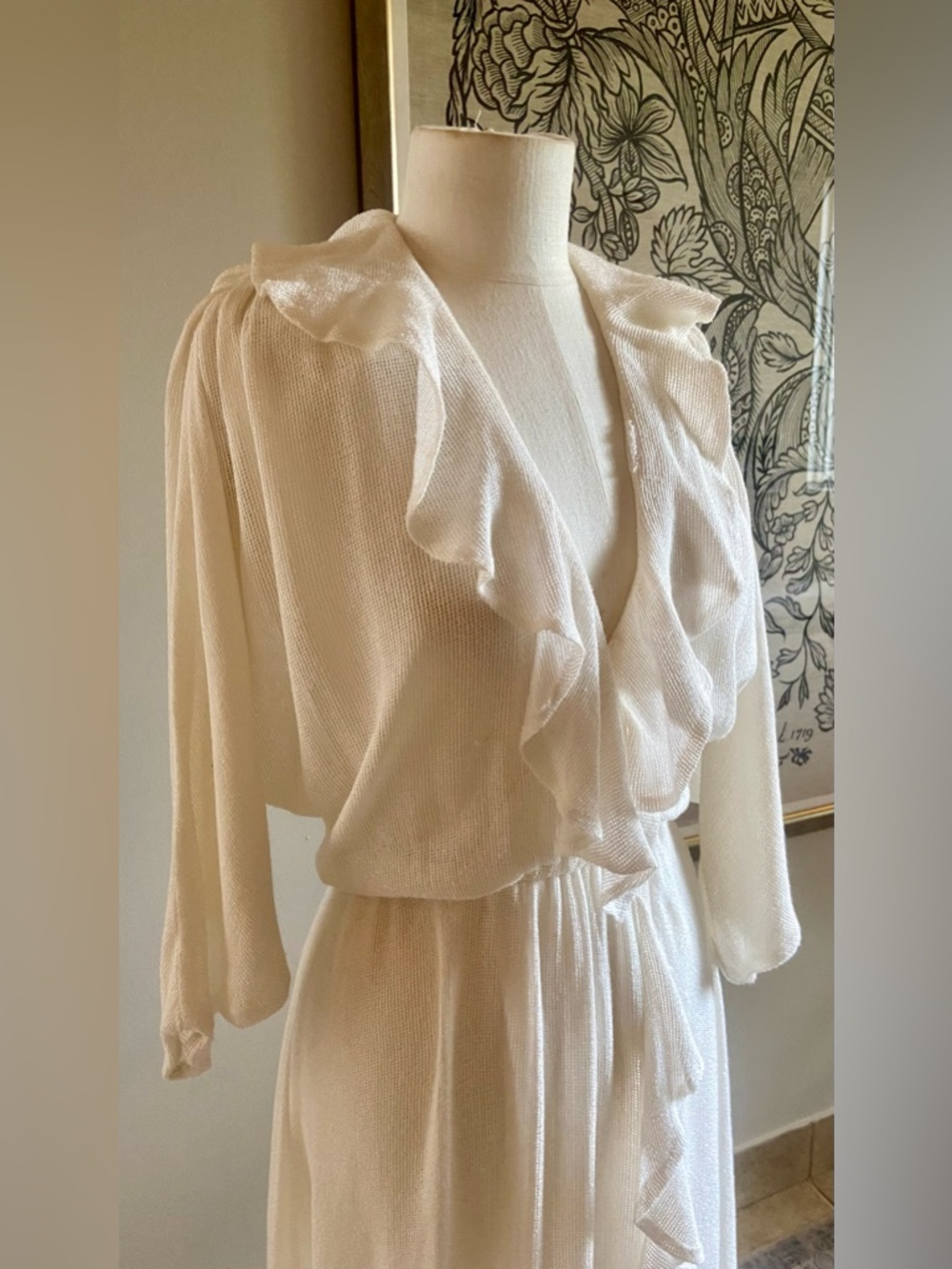 Vintage Sybil white tweed dress - Picture 7 of 11